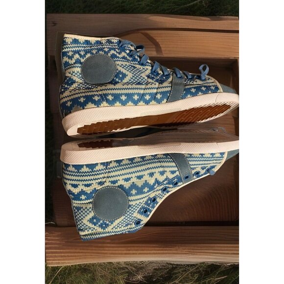 TPACC Shoes‎ Womens 11 12 US Cap Toe Quilted Sneakers Sherpa lined Aztec Blue - Picture 2 of 11